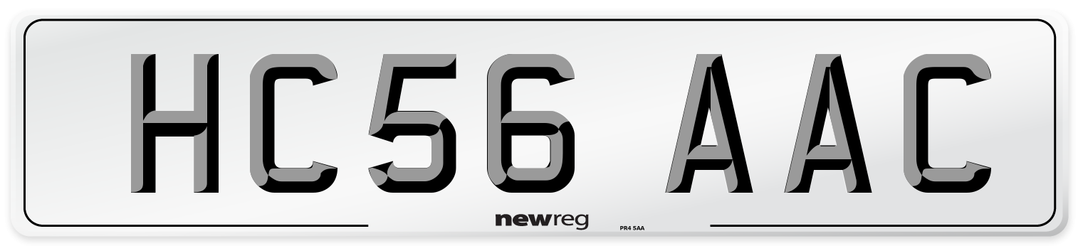 HC56 AAC Number Plate from New Reg